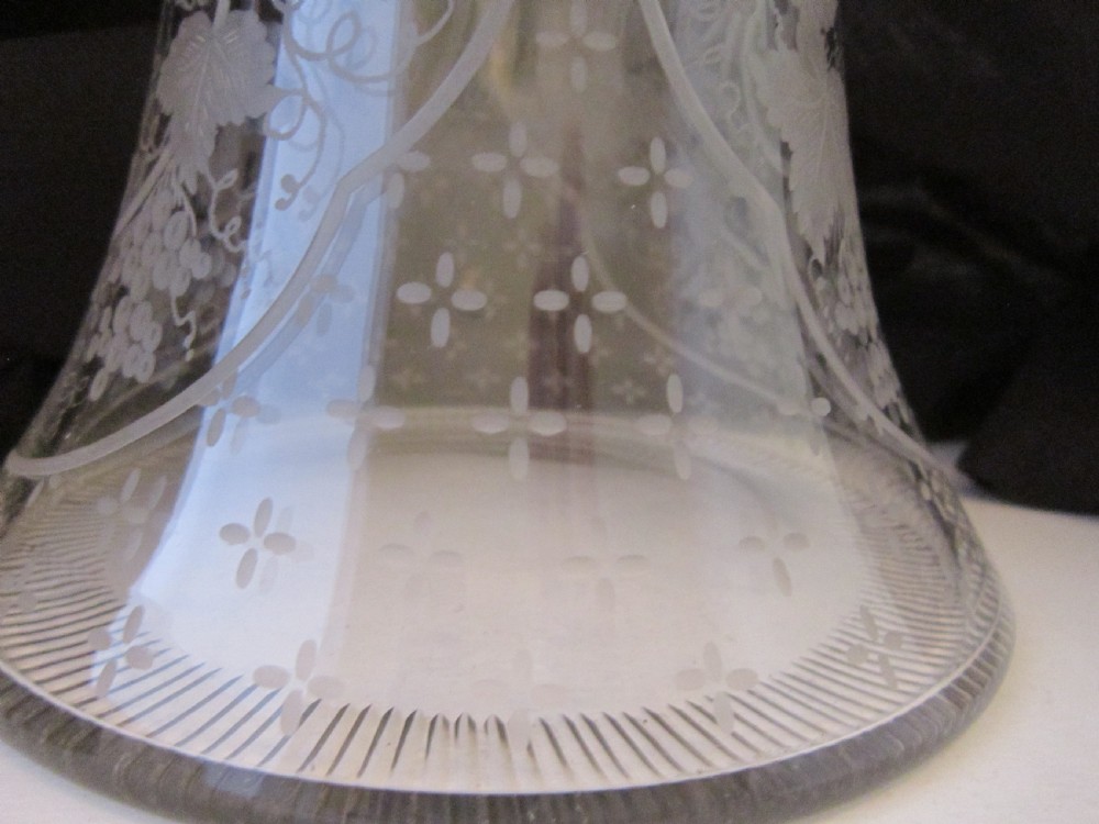 Antique Victorian Sterling silver and etched glass claret jug View XI