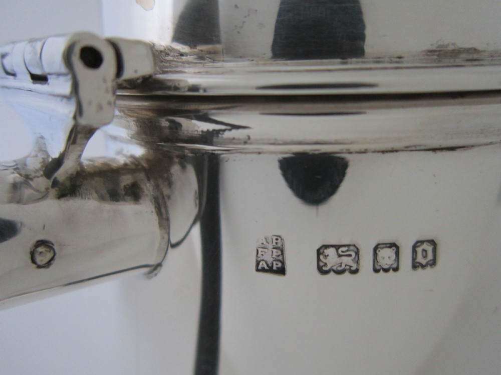 Antique George V Sterling silver cafe-au-lait pots View VIII