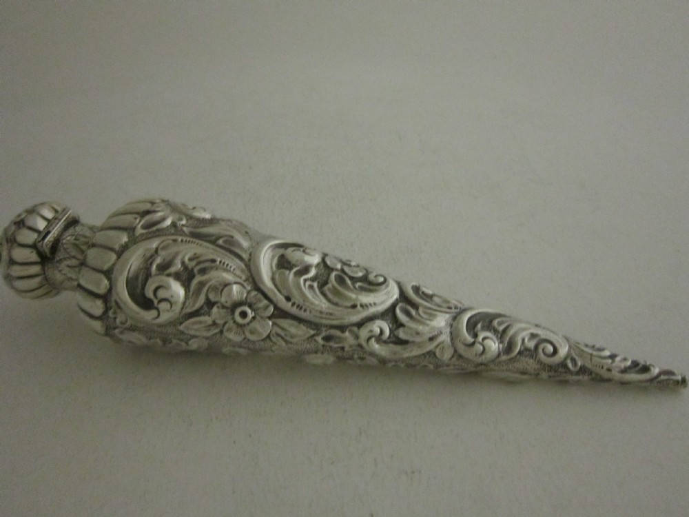 Antique Victorian Sterling silver perfume bottle View II