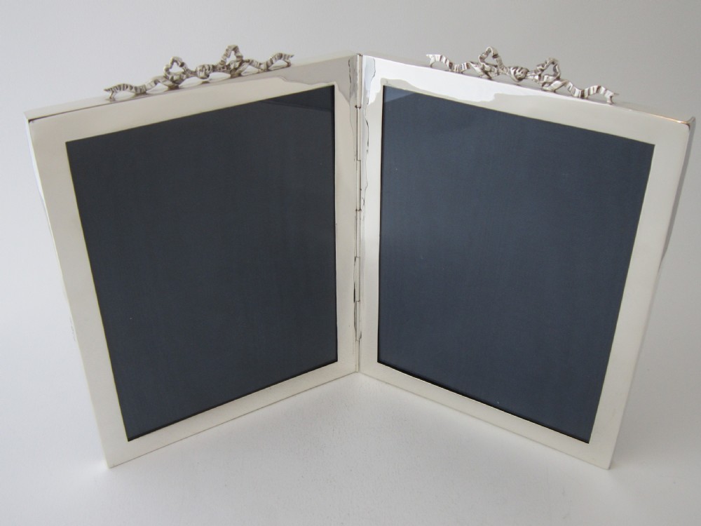 Antique Edwardian Sterling silver double photograph frame View III