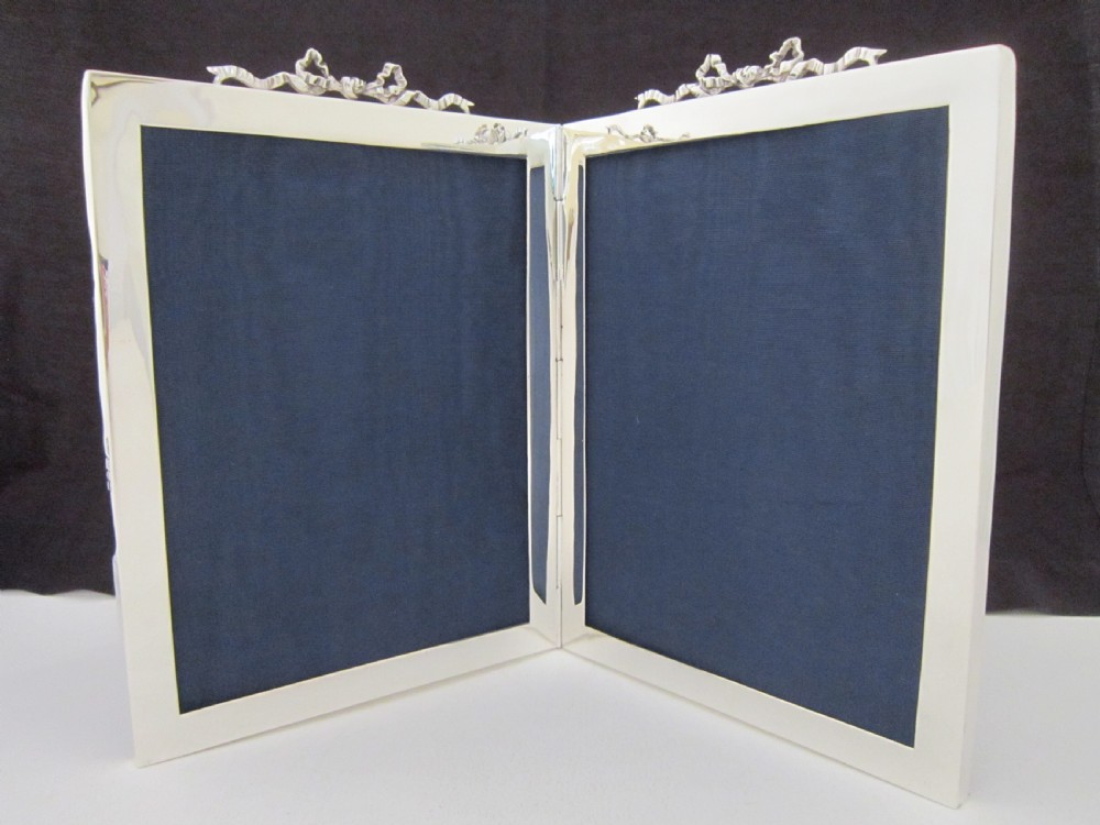 Antique Edwardian Sterling silver double photograph frame View V