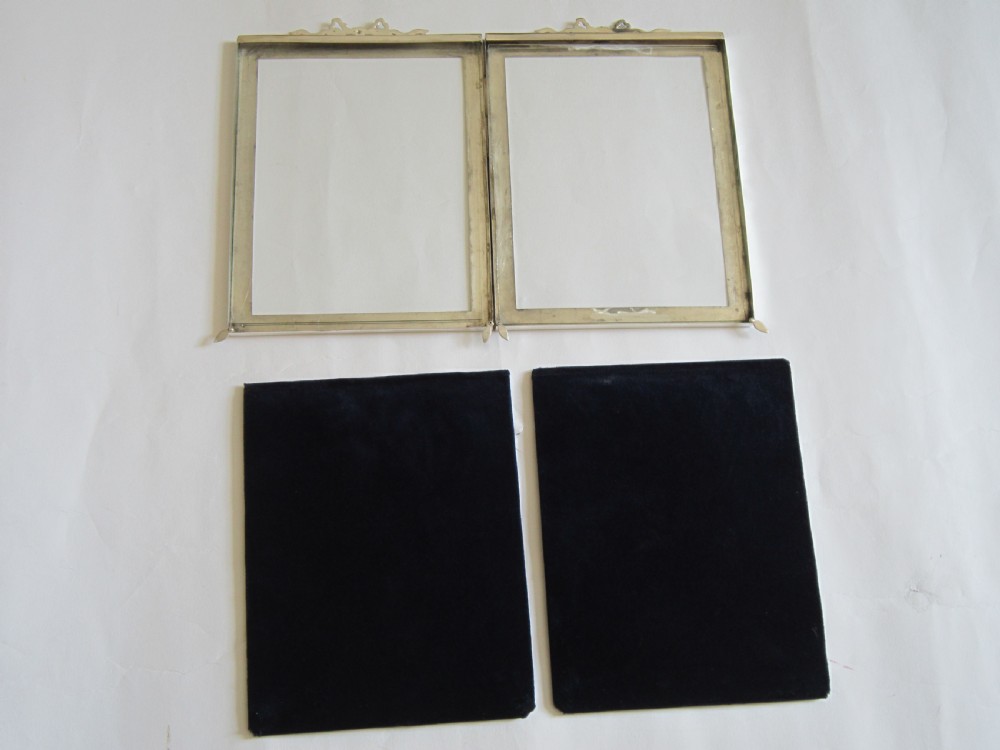 Antique Edwardian Sterling silver double photograph frame View VI