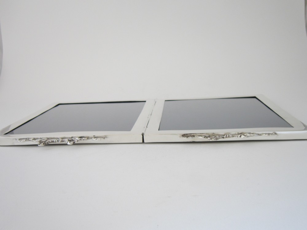 Antique Edwardian Sterling silver double photograph frame View IX