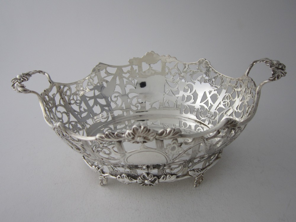 Antique Edwardian Sterling silver basket/dish View II