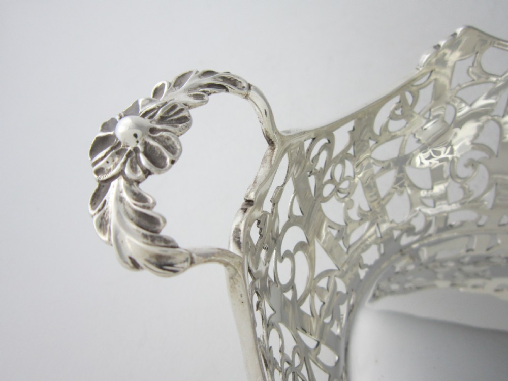 Antique Edwardian Sterling silver basket/dish View VIII