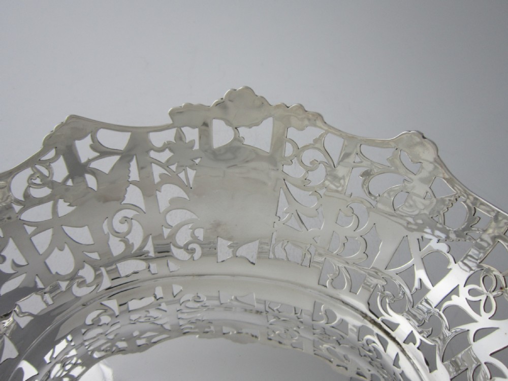 Antique Edwardian Sterling silver basket/dish View IX