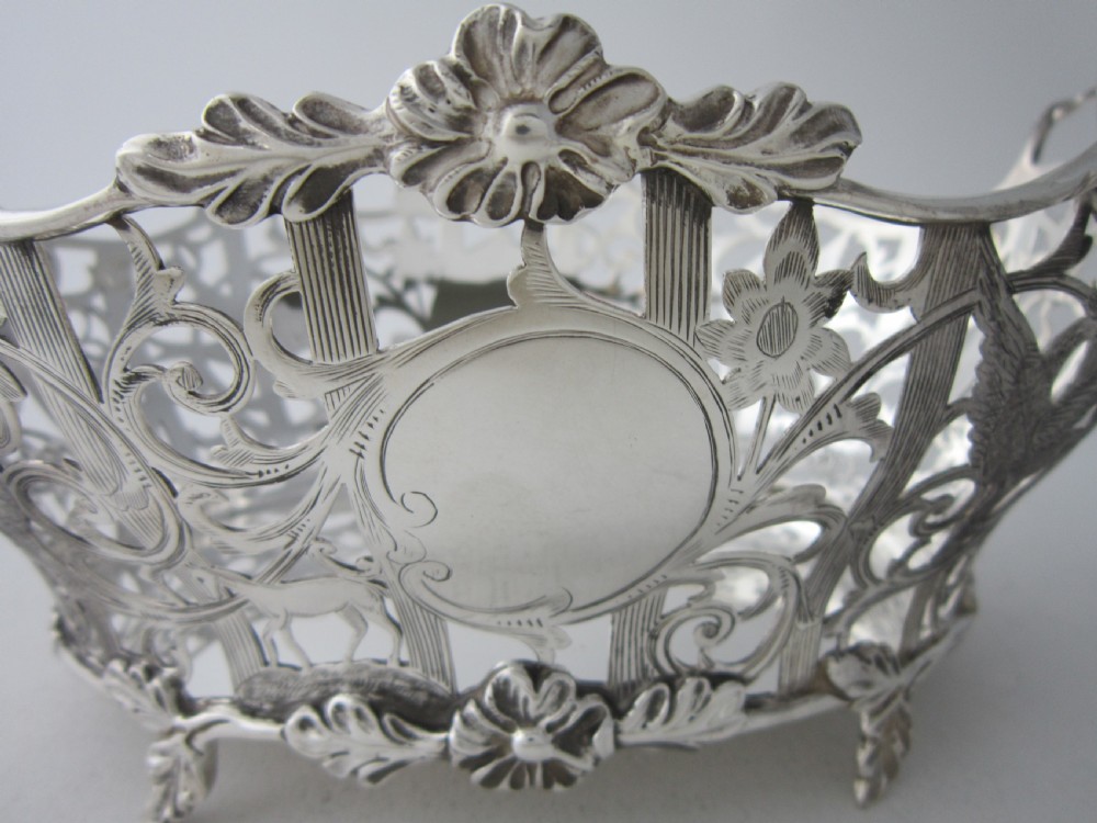Antique Edwardian Sterling silver basket/dish View X