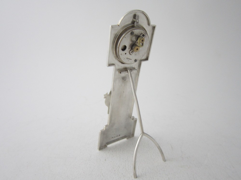 Antique George V Sterling Silver Novelty Clock View VIII