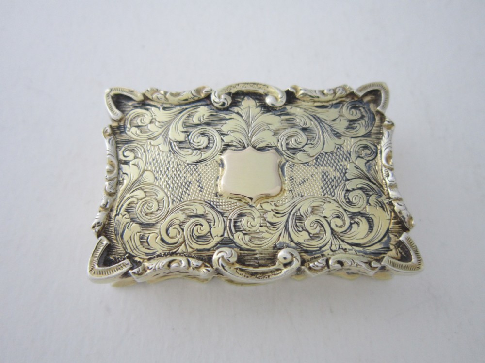 Antique Victorian Sterling Silver Gilt Vinaigrette