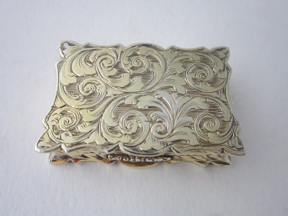 Antique Victorian Sterling Silver Gilt Vinaigrette View III