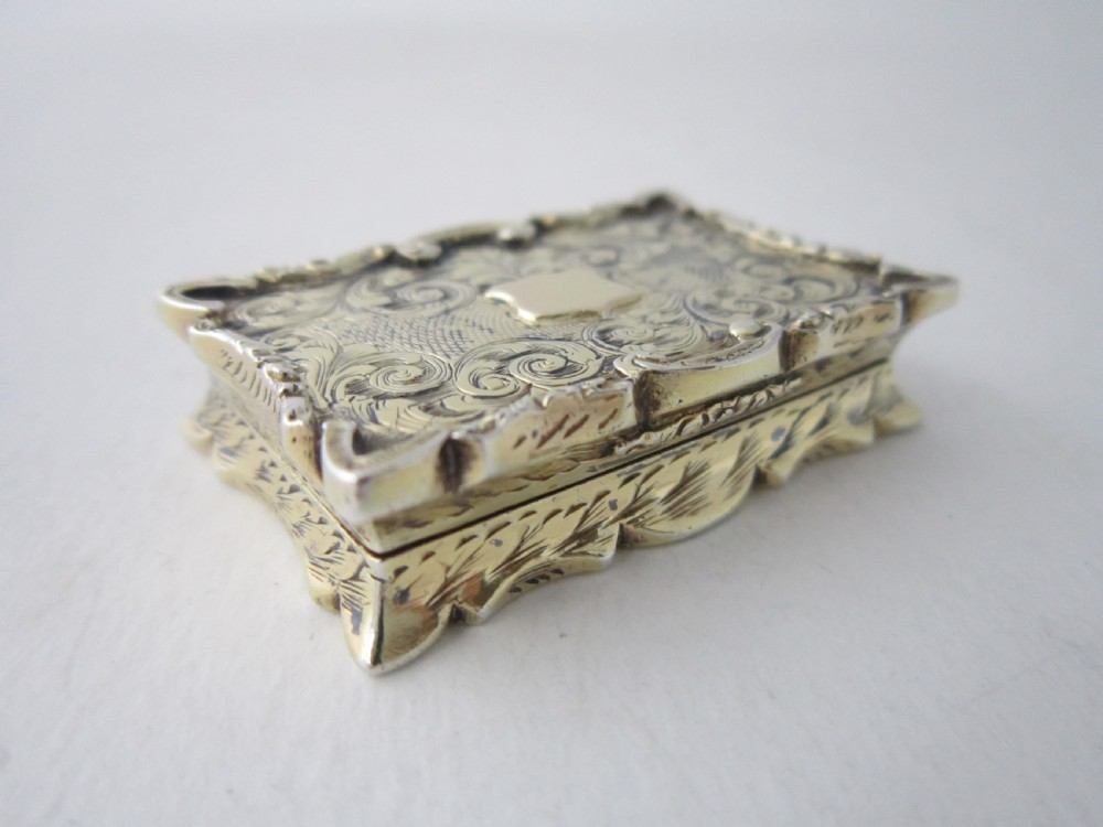 Antique Victorian Sterling Silver Gilt Vinaigrette View X