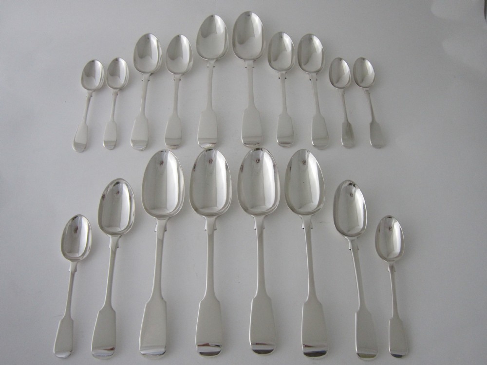 Antique Victorian Sterling Silver Canteen of Cutlery View IX