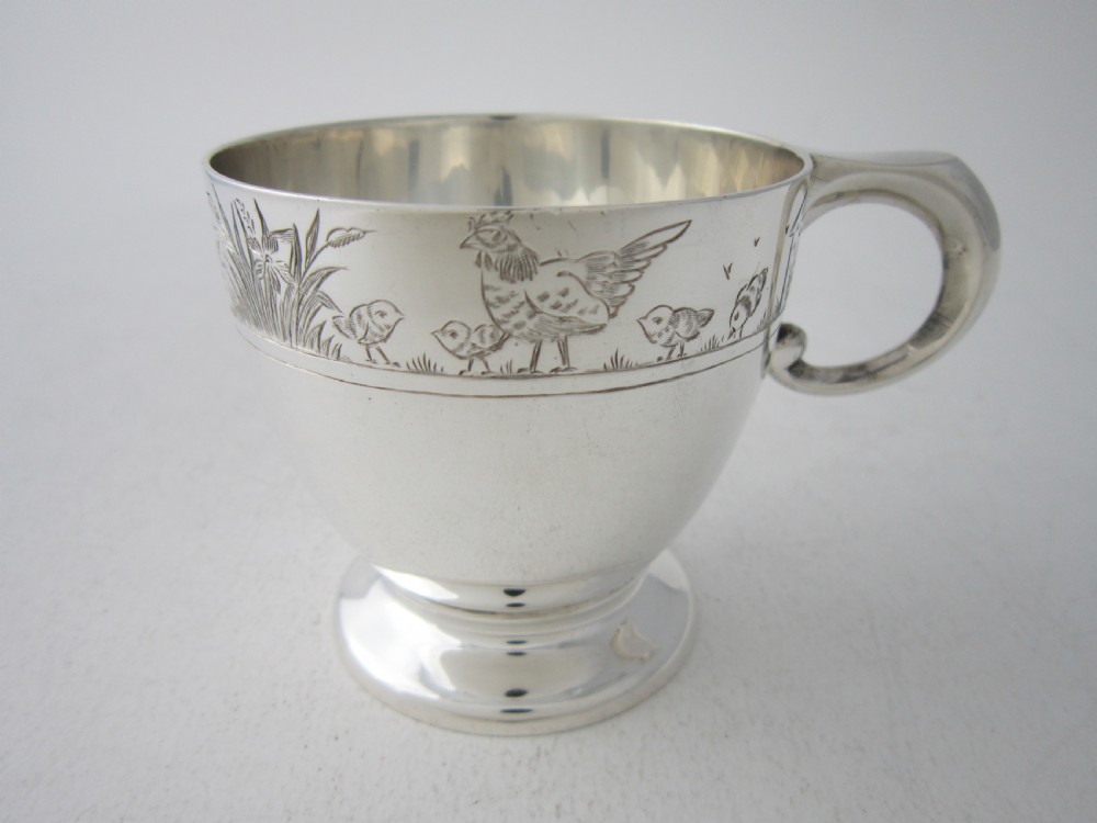 Antique George V Sterling Silver Christening Mug