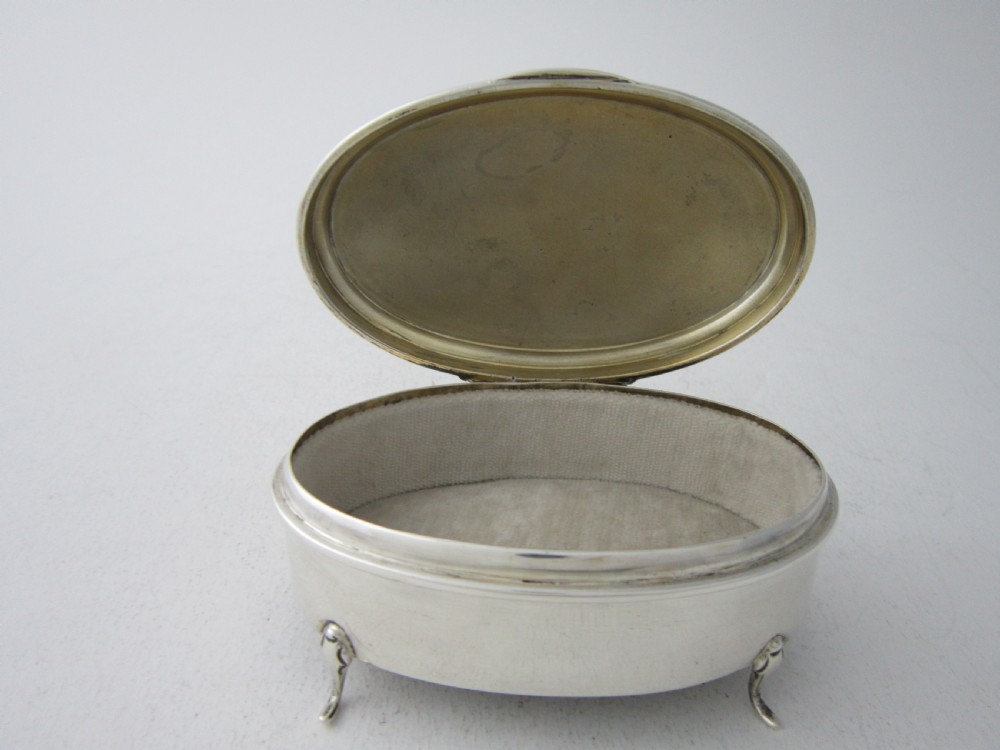 Antique George V Sterling Silver & Enamel Trinket Box View II