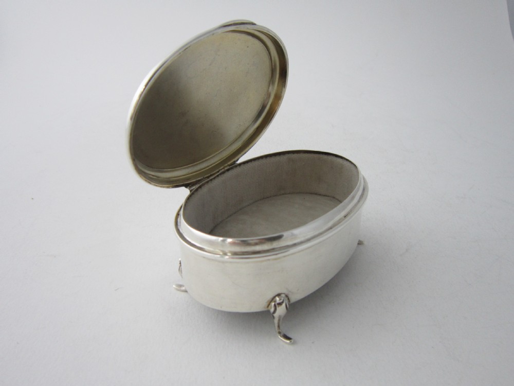 Antique George V Sterling Silver & Enamel Trinket Box View VI