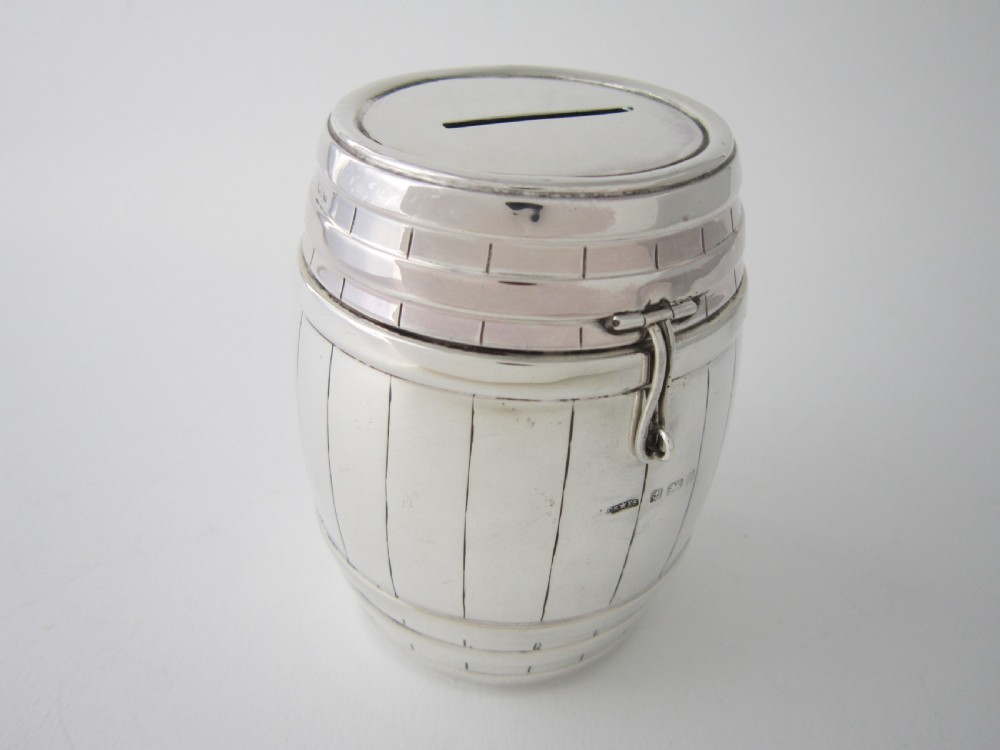 Antique Edwardian Sterling silver money box