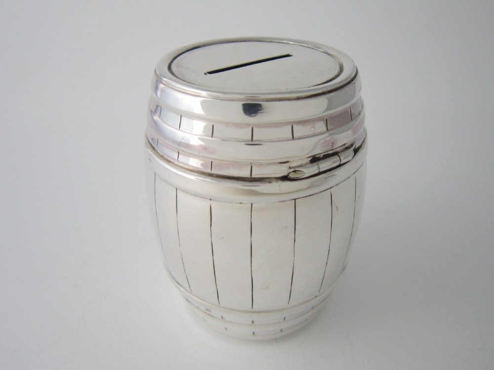 Antique Edwardian Sterling silver money box View III