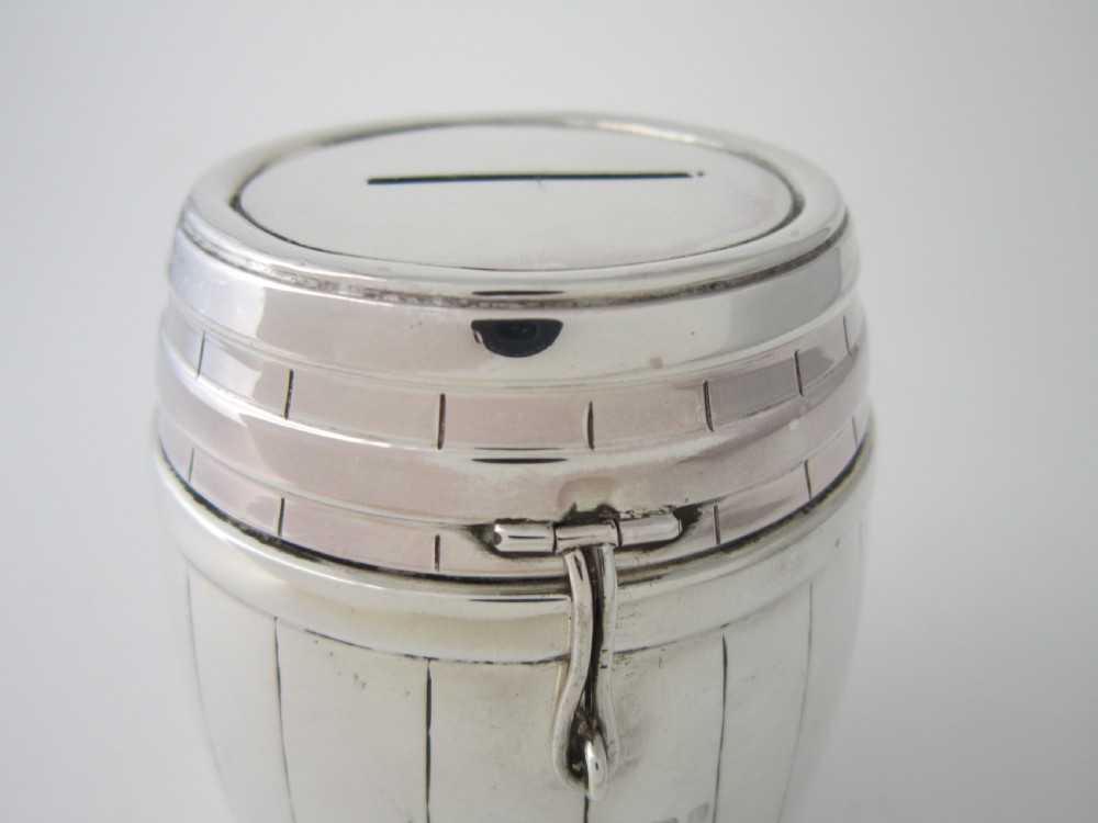 Antique Edwardian Sterling silver money box View V
