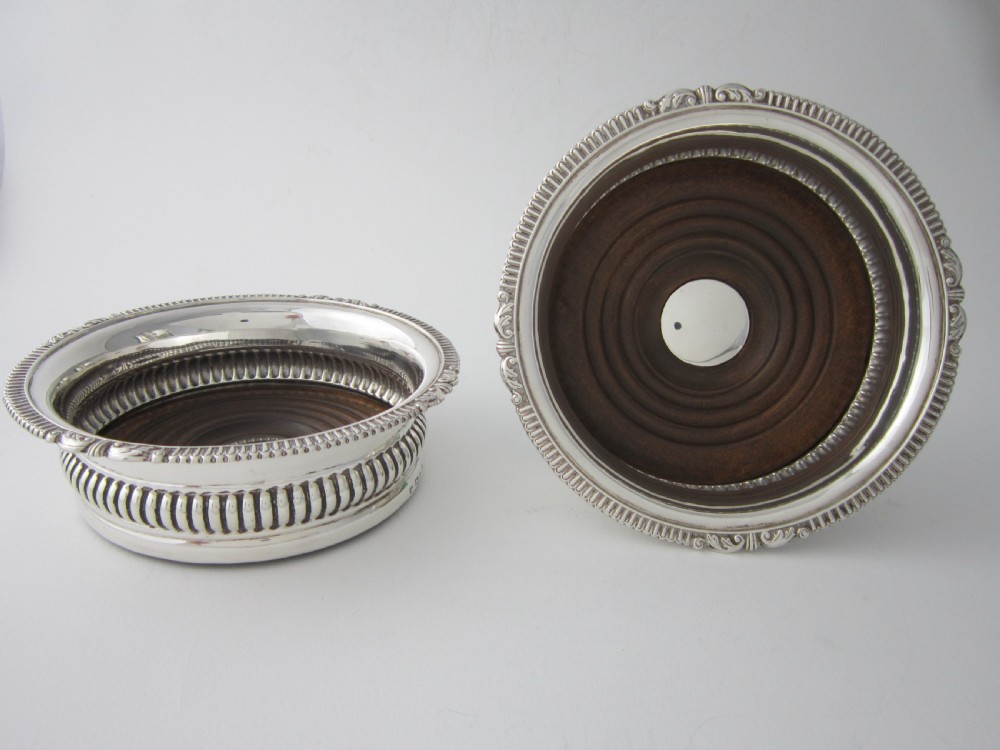 Antique George IV Sterling silver wine coasters