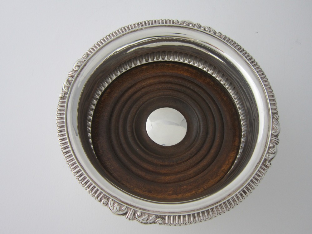 Antique George IV Sterling silver wine coasters View IV