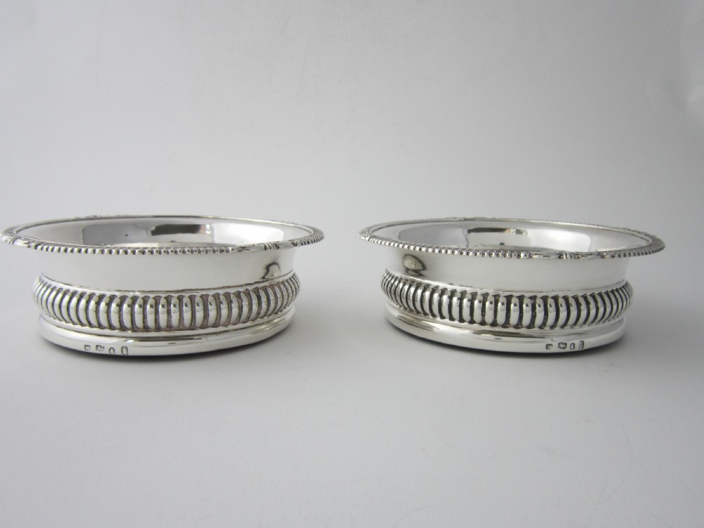 Antique George IV Sterling silver wine coasters View VII