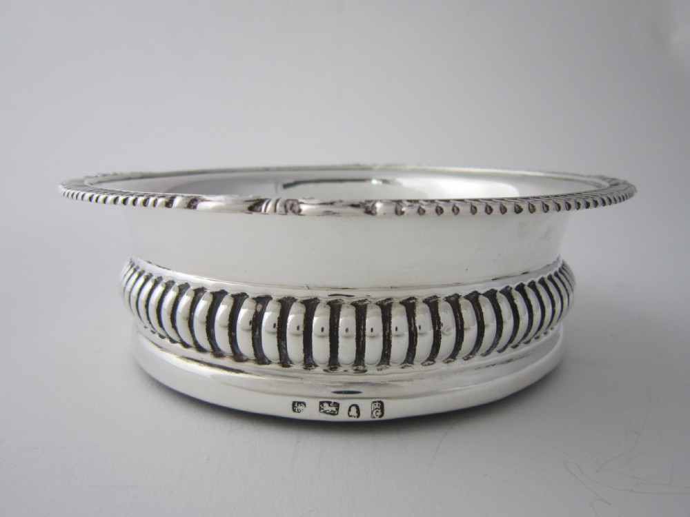 Antique George IV Sterling silver wine coasters View VIII