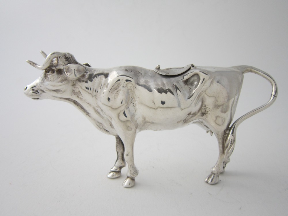 Antique Edwardian Sterling Silver Cow Creamer