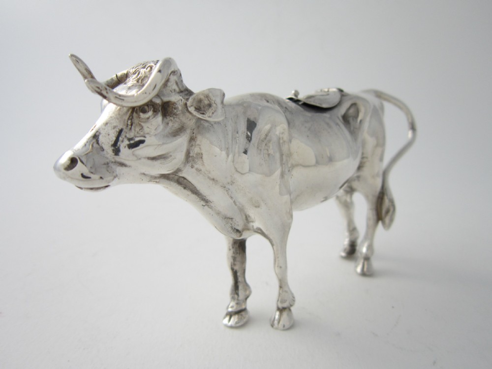 Antique Edwardian Sterling Silver Cow Creamer View II