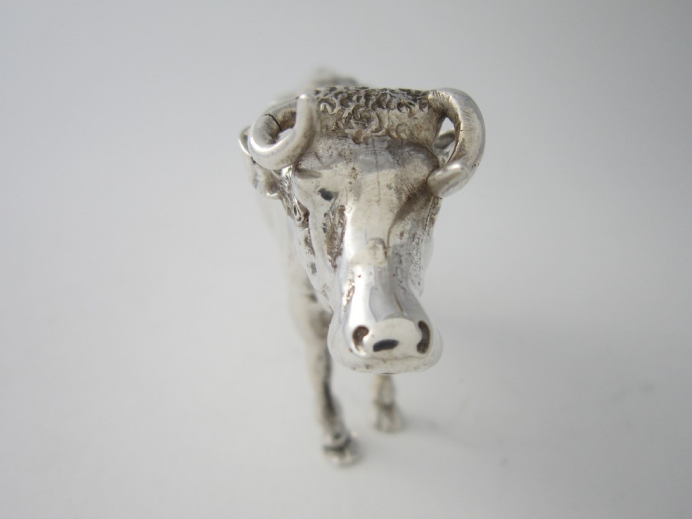 Antique Edwardian Sterling Silver Cow Creamer View III