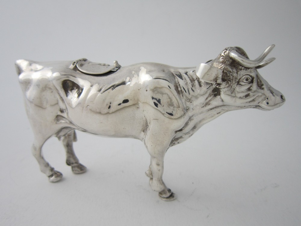 Antique Edwardian Sterling Silver Cow Creamer View IV