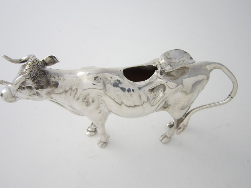 Antique Edwardian Sterling Silver Cow Creamer View VI