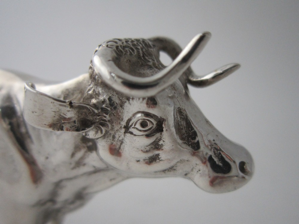 Antique Edwardian Sterling Silver Cow Creamer View VII