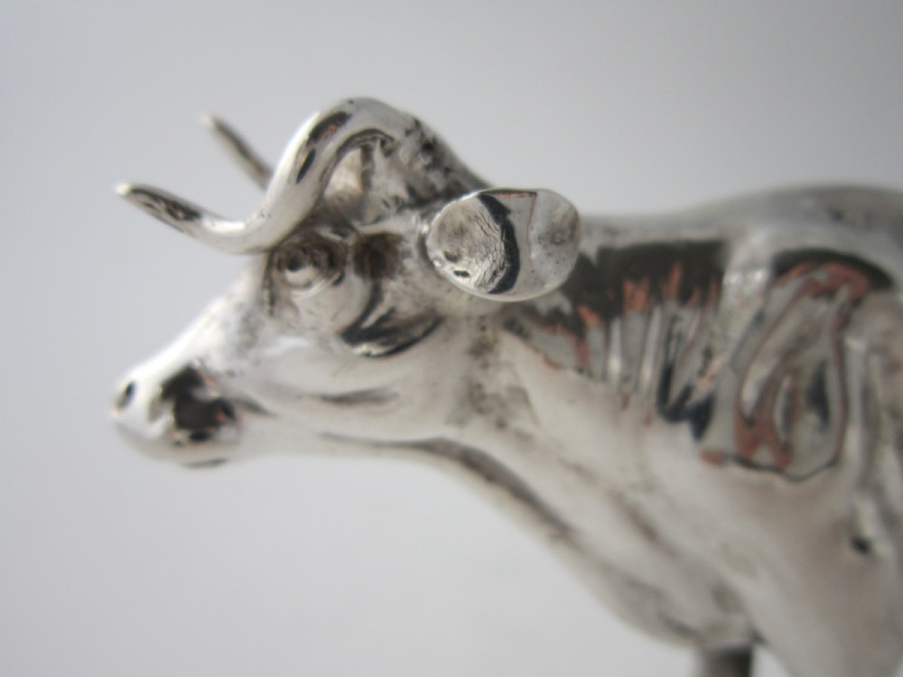 Antique Edwardian Sterling Silver Cow Creamer View VIII