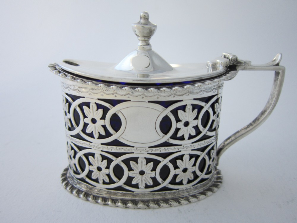 Chester Antique Edwardian Sterling Silver Mustard Pot 