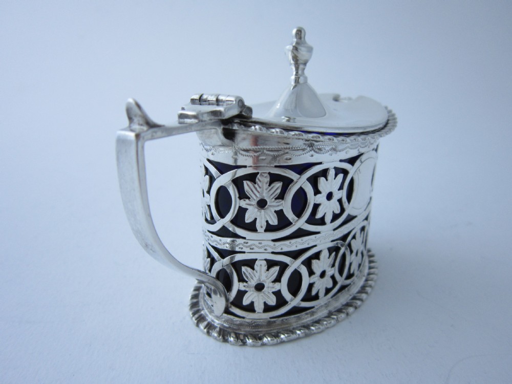 Chester Antique Edwardian Sterling Silver Mustard Pot  View IV