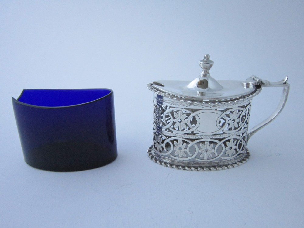 Chester Antique Edwardian Sterling Silver Mustard Pot  View V
