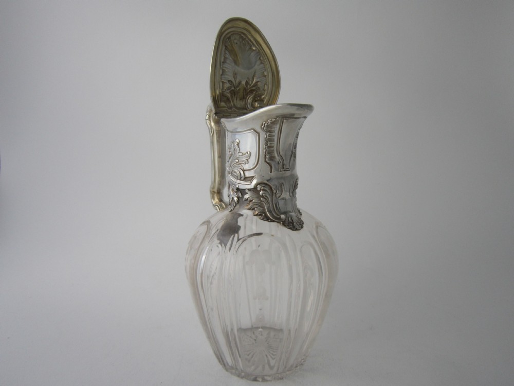 Antique Victorian Sterling Silver & Glass Claret Jug - 1898 View III