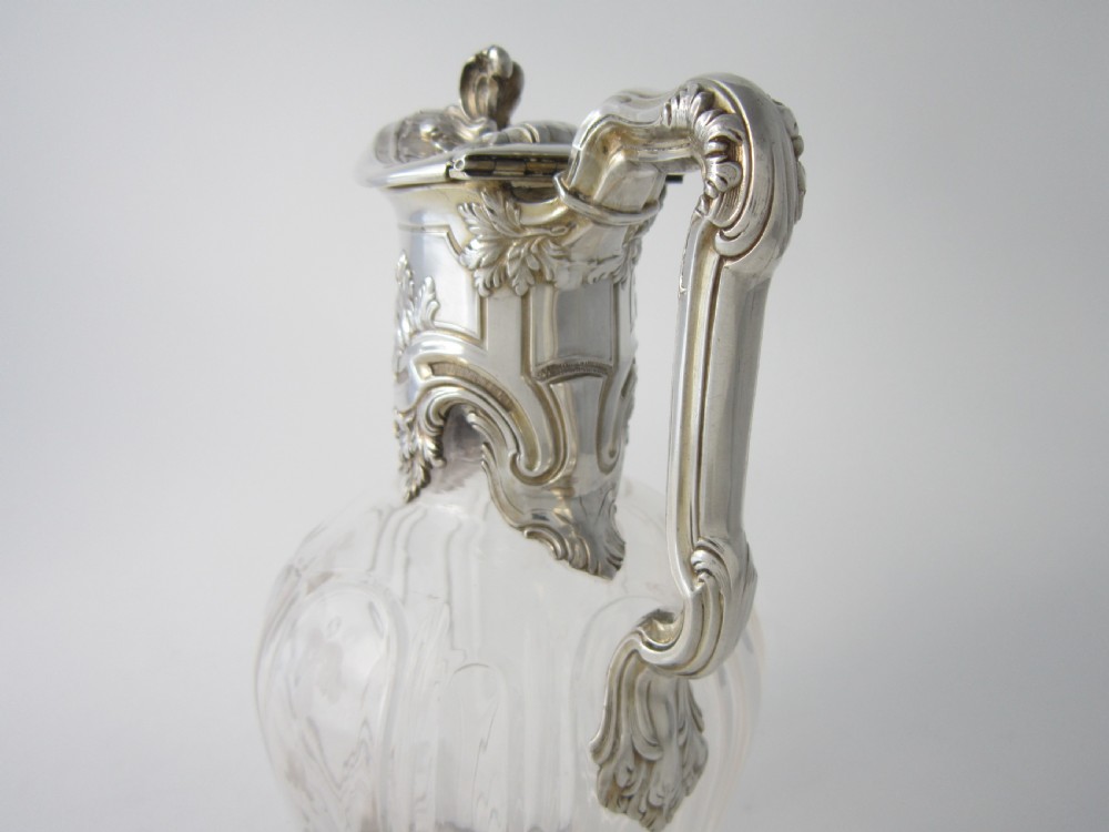 Antique Victorian Sterling Silver & Glass Claret Jug - 1898 View VI