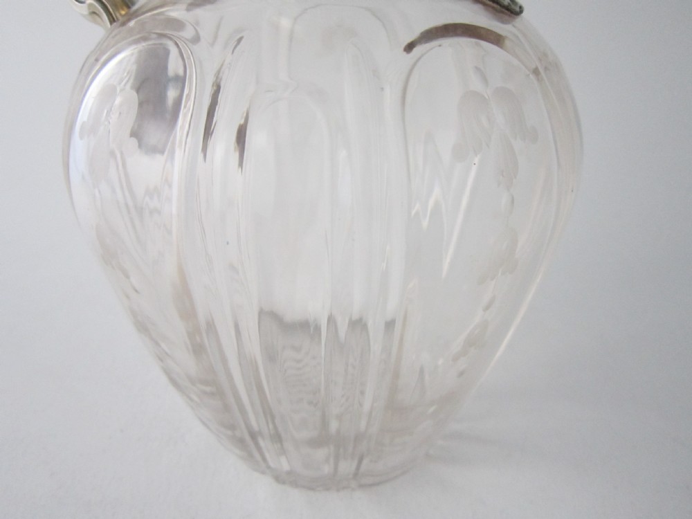 Antique Victorian Sterling Silver & Glass Claret Jug - 1898 View XI