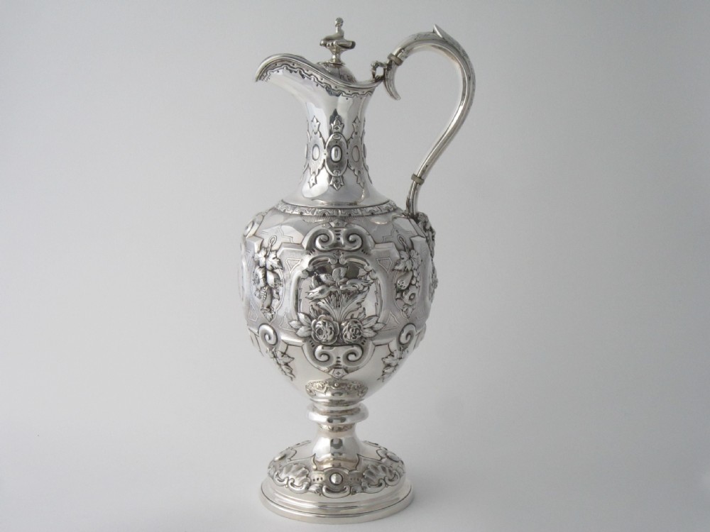 Antique Victorian Sterling Silver Wine Ewer/Jug - 1861