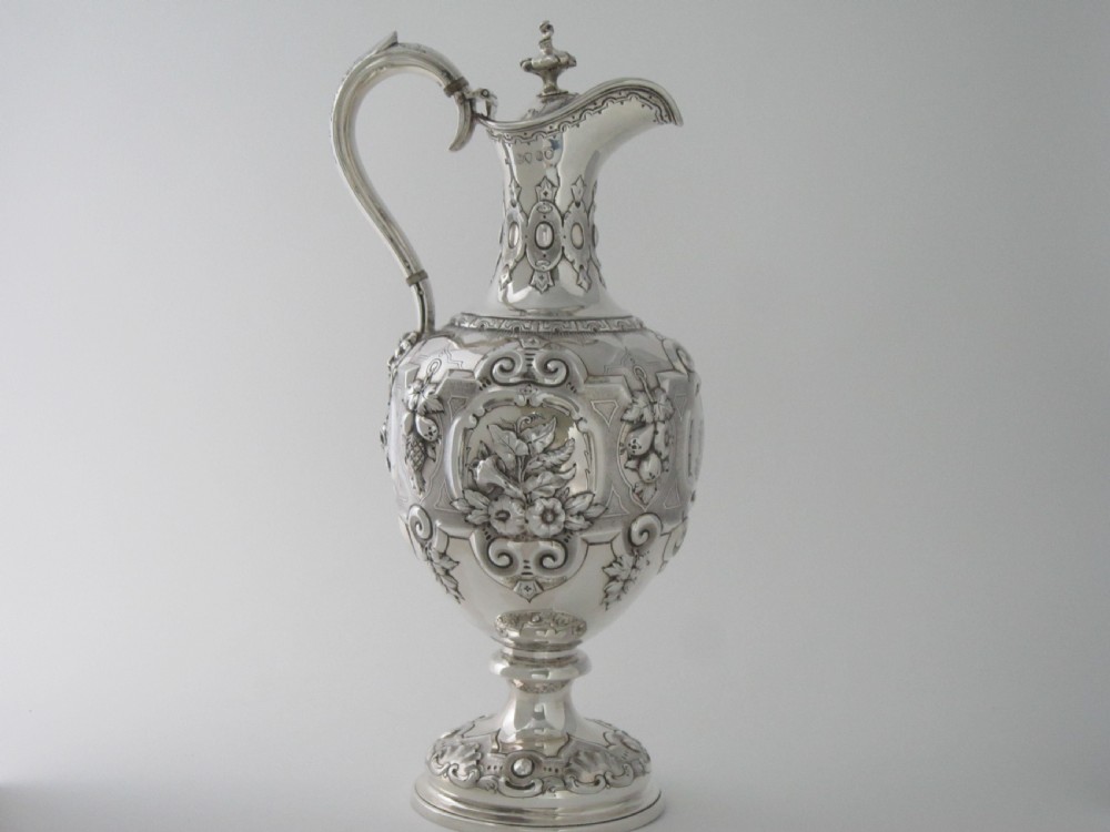 Antique Victorian Sterling Silver Wine Ewer/Jug - 1861 View II