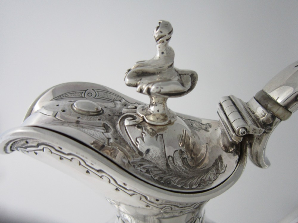 Antique Victorian Sterling Silver Wine Ewer/Jug - 1861 View III