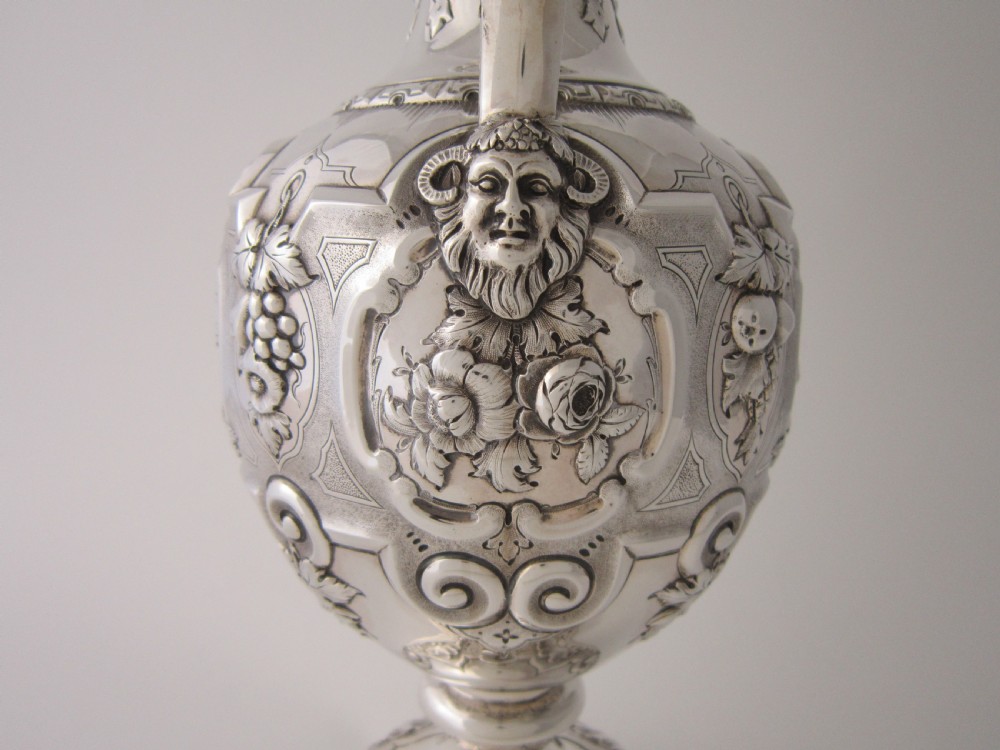 Antique Victorian Sterling Silver Wine Ewer/Jug - 1861 View V