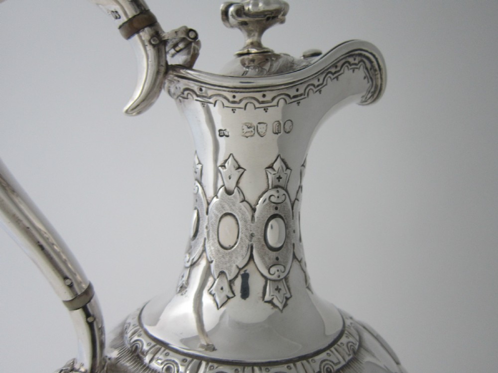 Antique Victorian Sterling Silver Wine Ewer/Jug - 1861 View XII