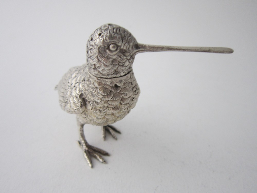 Antique Edwardian Sterling Silver Novelty Bird Pepper View III
