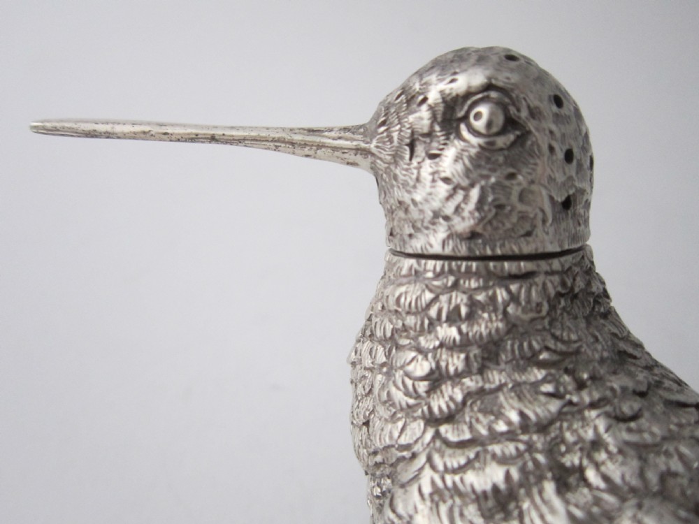 Antique Edwardian Sterling Silver Novelty Bird Pepper View IV