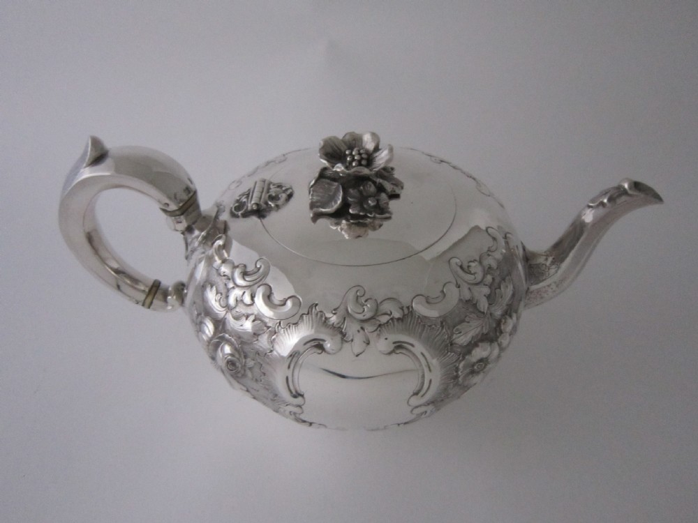 Exeter Antique Victorian Sterling Silver Teapot View III