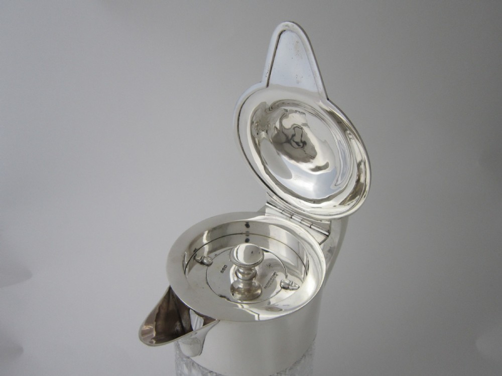 Antique Edwardian Sterling Silver & Cut Glass Lemonade Jug View III