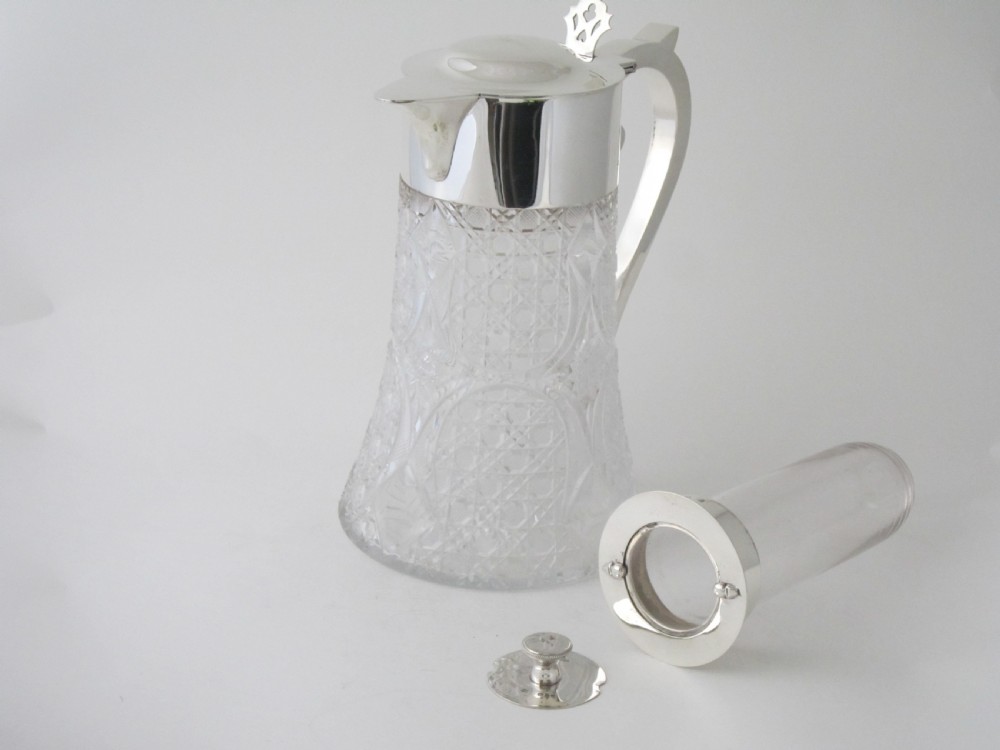 Antique Edwardian Sterling Silver & Cut Glass Lemonade Jug View IV