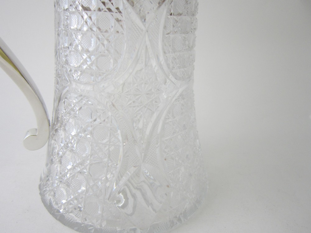 Antique Edwardian Sterling Silver & Cut Glass Lemonade Jug View VII